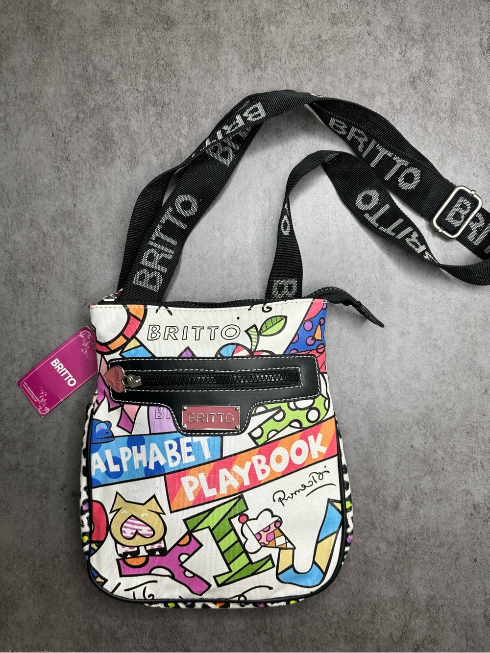 BRITTO Multicolor Alphabet Playbook Crossbody Bag